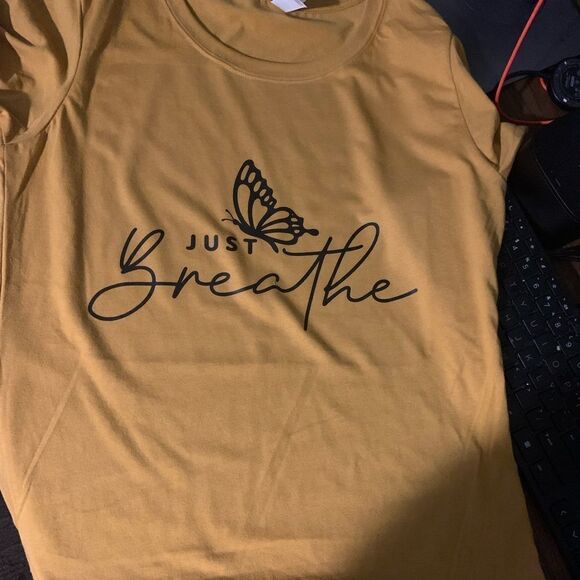COPY - 🦋NWOT “Just Breathe” Custom shirt Large and Xl available fits true to sz - Picture 5 of 10